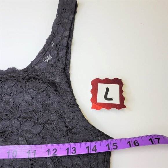 Black Lace Tank Top Lace Camisole Wide Straps Lace Top - Size L  Size XXL - Picture 9 of 13